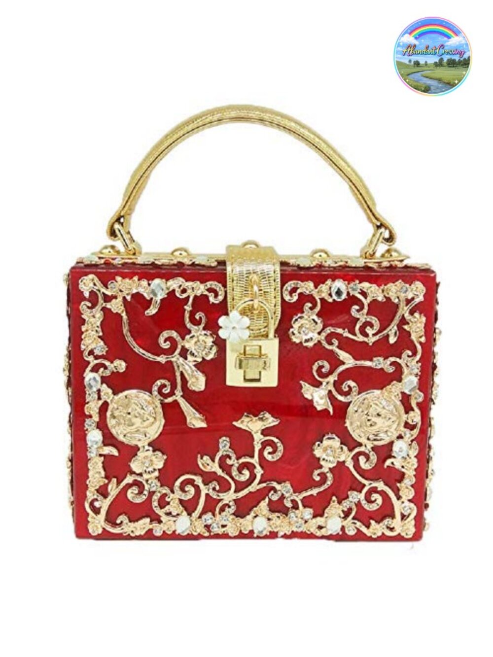 Designer Flower Acrylic Crossbody Bag Rhinestone Wedding Evening Clutch
